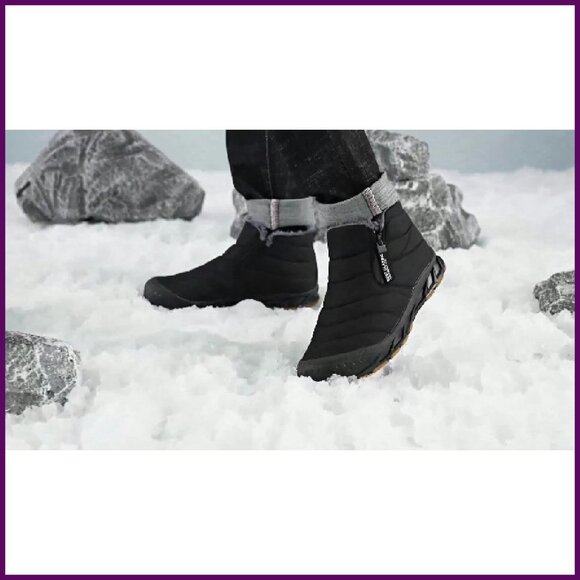 Women's Winter Snow Boots Zip Up Fur Lined Ankle Boots Waterproof Anti-Slip - Picture 8 of 8